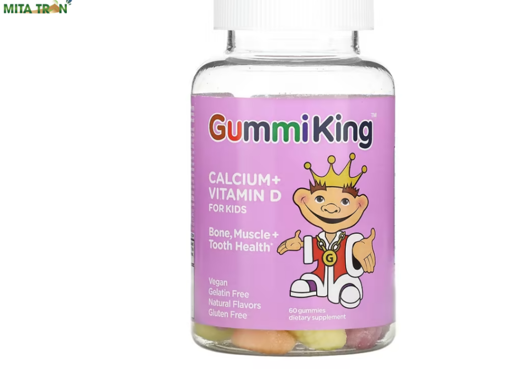 Canxi +Vitamin D3 cho trẻ em, 60 viên gum (GummiKing)